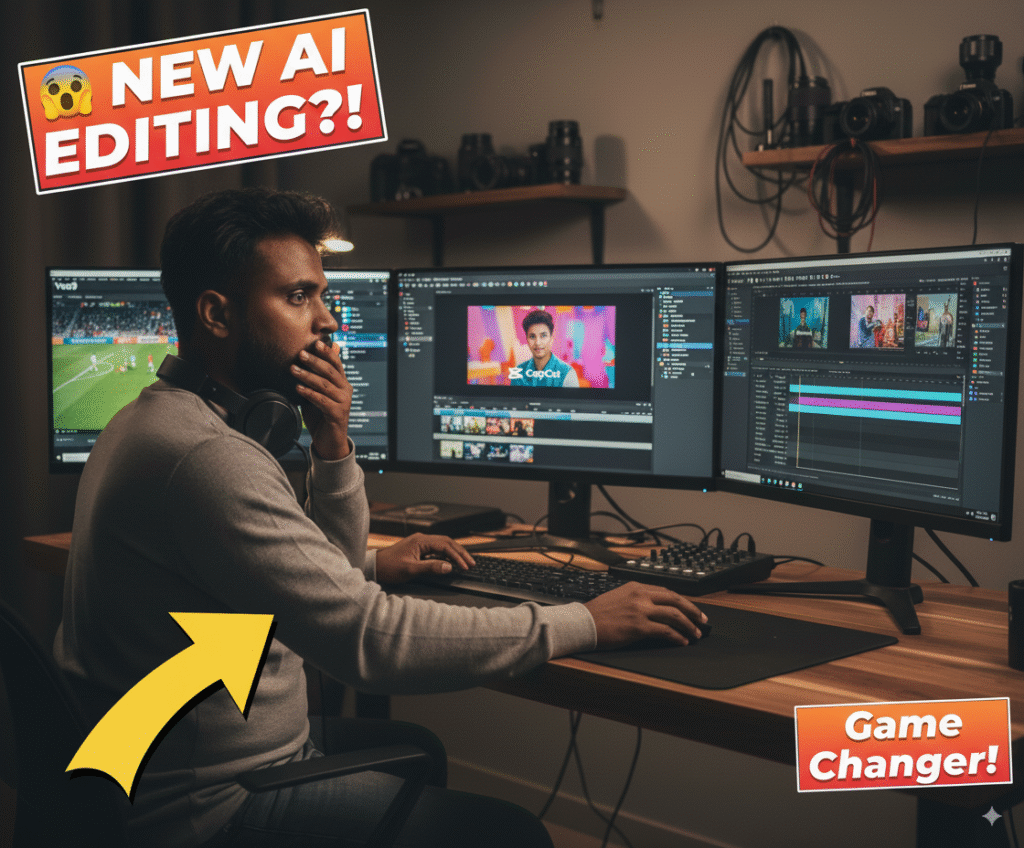 Home Professional video editor at cinematic editing desk